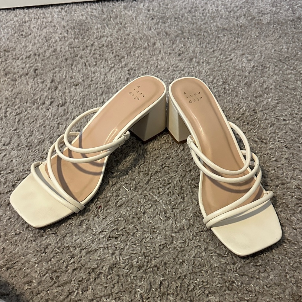 a new day Cream Strappy Mules